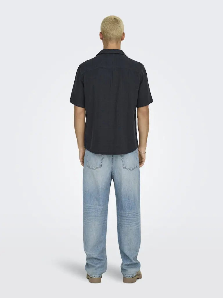 Latham Resort Skjorte - Dark Navy Only & Sons