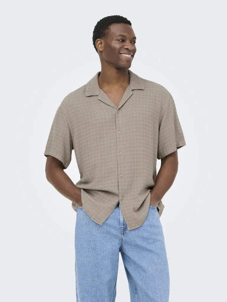 Latham Resort Skjorte - Desert Taupe Only & Sons