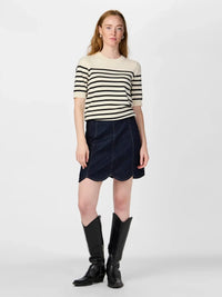 Lena Strikkegenser SS - Birch Stripes Y.A.S