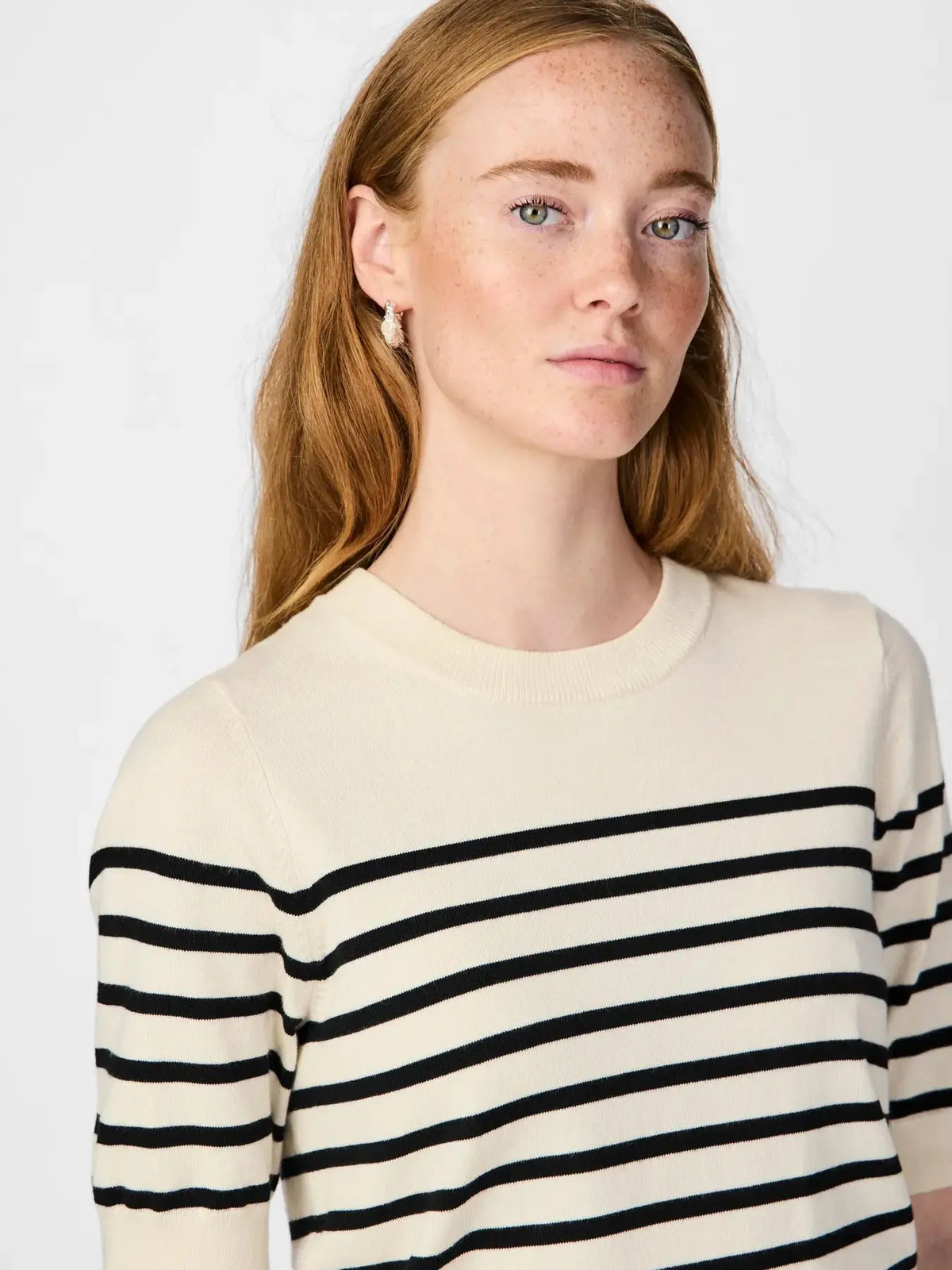 Lena Strikkegenser SS - Birch Stripes Y.A.S