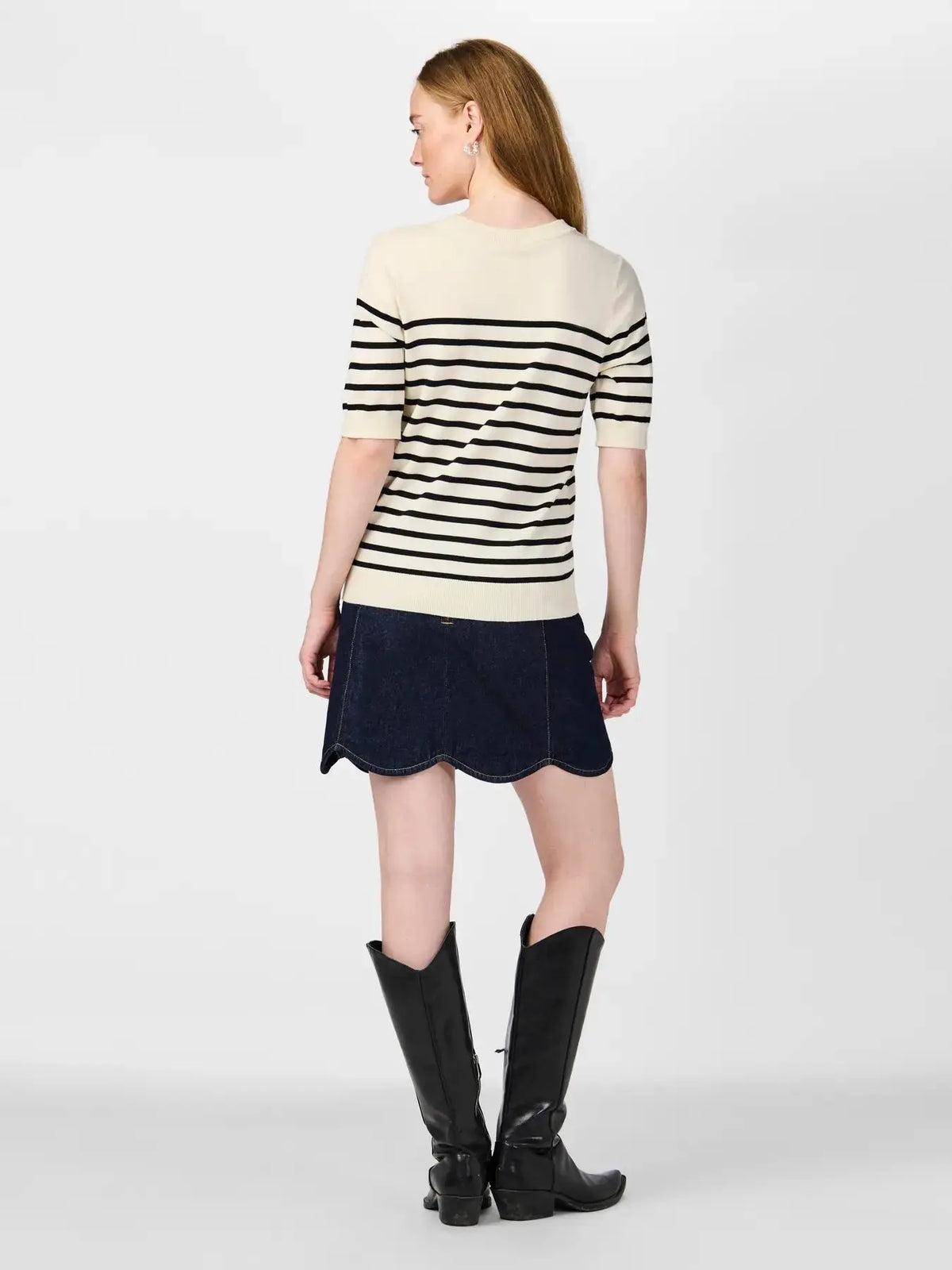 Lena Strikkegenser SS - Birch Stripes Y.A.S