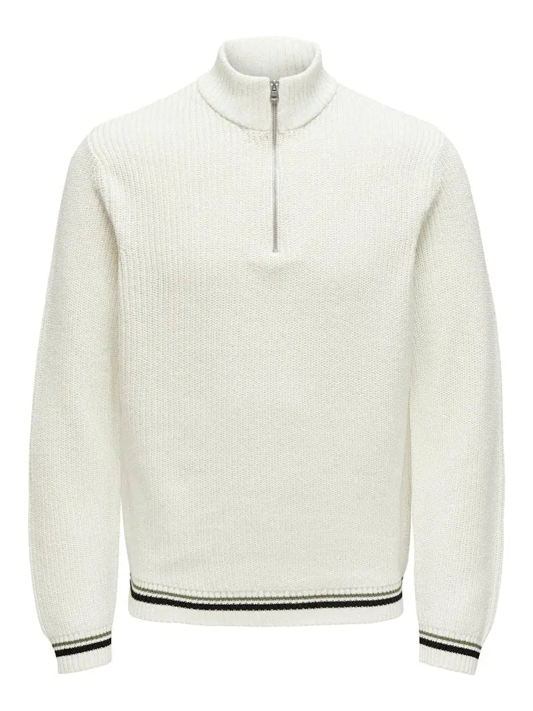 Lima Genser Half Zip - Cloud Dancer Only & Sons