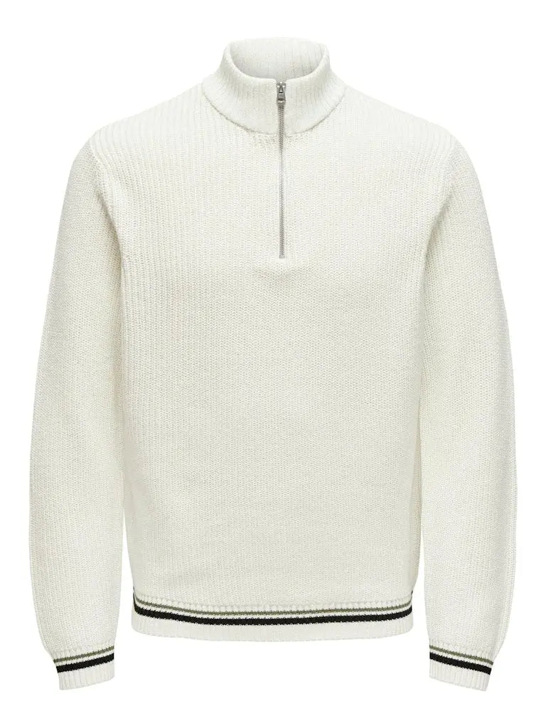 Lima Genser Half Zip - Cloud Dancer Only & Sons