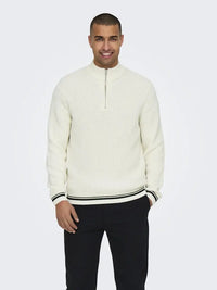 Lima Genser Half Zip - Cloud Dancer Only & Sons