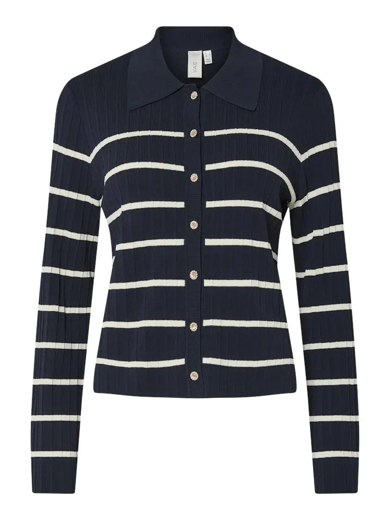Limana Strikket Cardigan - Navy Blazer Stripe Y.A.S