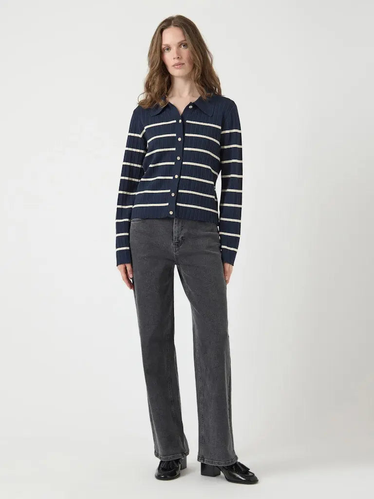 Limana Strikket Cardigan - Navy Blazer Stripe Y.A.S