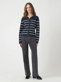 Limana Strikket Cardigan - Navy Blazer Stripe Y.A.S