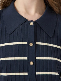 Limana Strikket Cardigan - Navy Blazer Stripe Y.A.S
