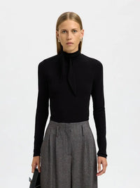Lina Høyhalset Genser - Black Selected Femme