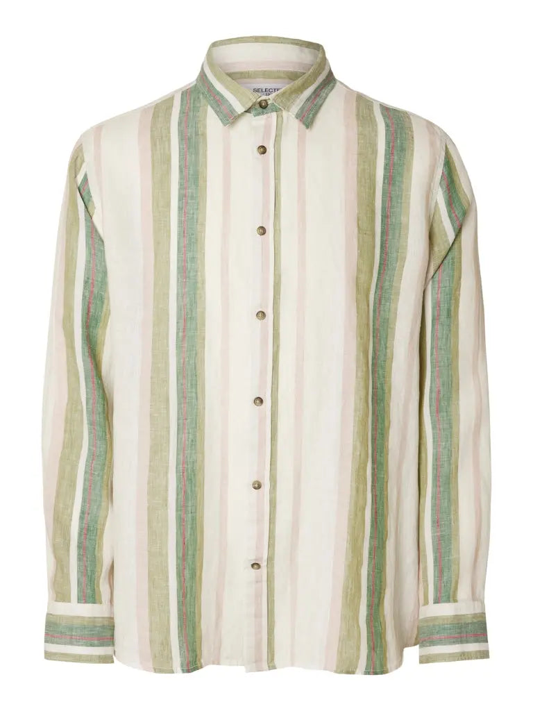 Linskjorte Stripet - Epsom Stripes Selected Homme