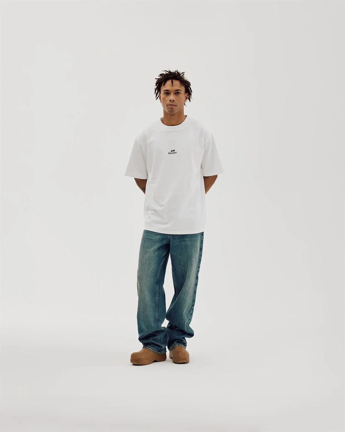 Logo Box Fit T-Skjorte - White Bareen
