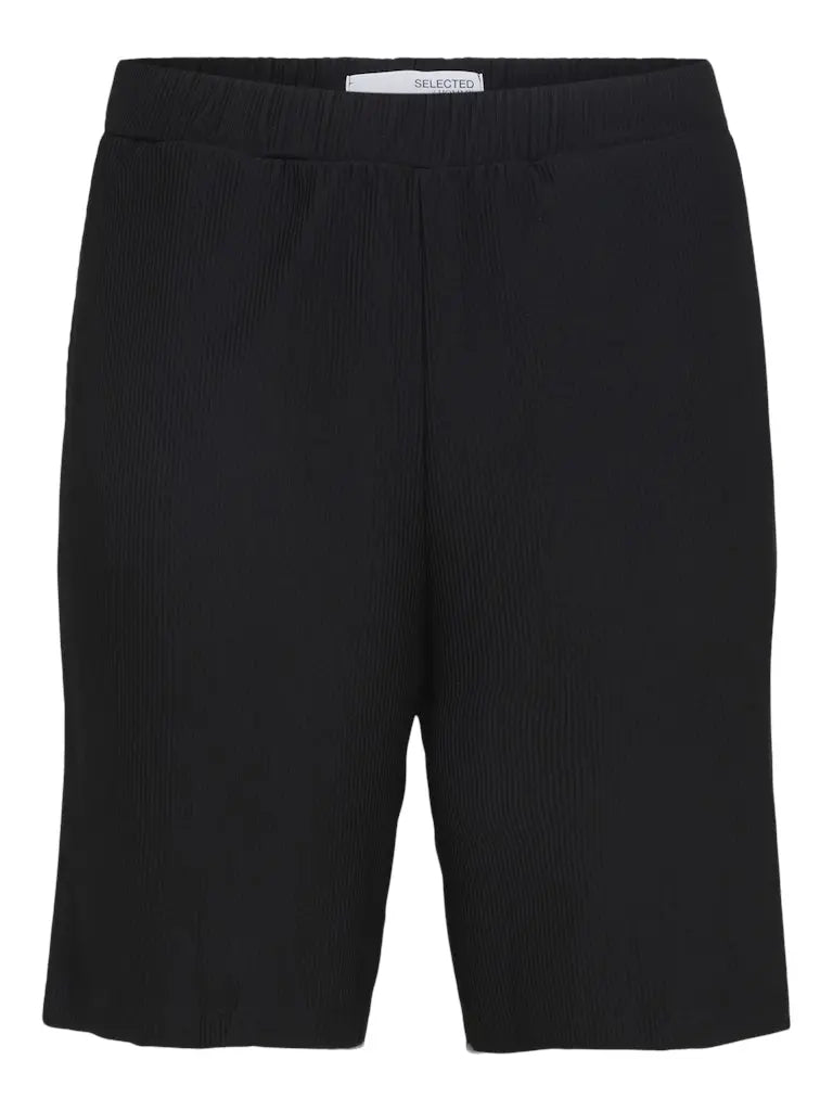 Loose Plissé Shorts - Black Selected Homme