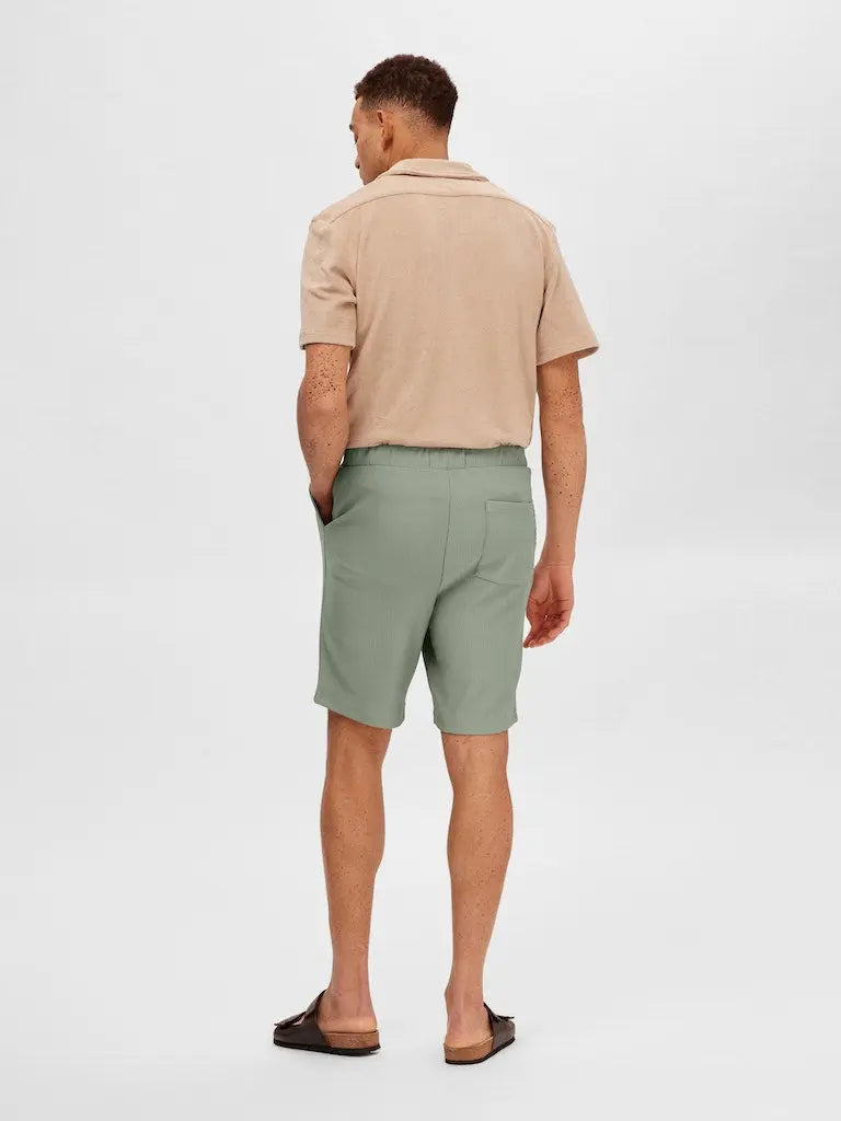 Loose Plissé Shorts - Vetiver Selected Homme