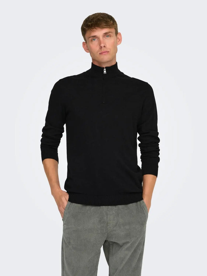 Loui Genser Half Zip - Black Only & Sons