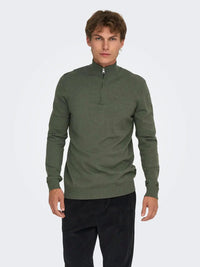 Loui Genser Half Zip - Castor Grey Only & Sons