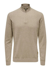 Loui Genser Half Zip - Desert Taupe Only & Sons