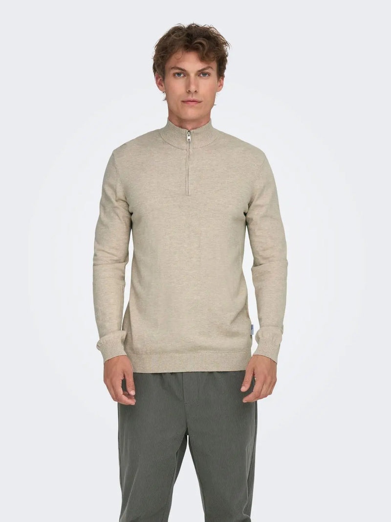 Loui Genser Half Zip - Oatmeal Detail Only & Sons