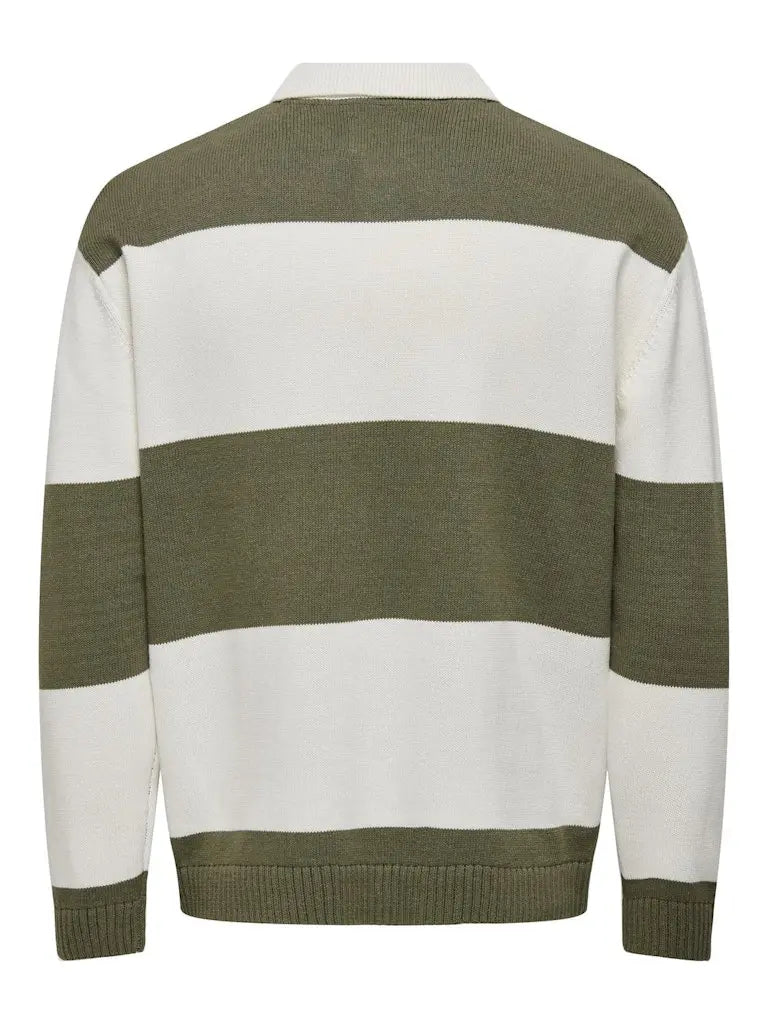 Luca Strikkegenser Polo - Dusty Olive Only & Sons