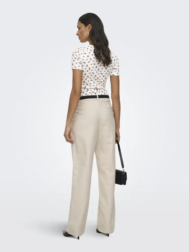 Lucky Print T-Skjorte - Cloud Dancer/Rose JDY