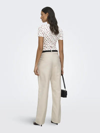 Lucky Print T-Skjorte - Cloud Dancer/Rose JDY
