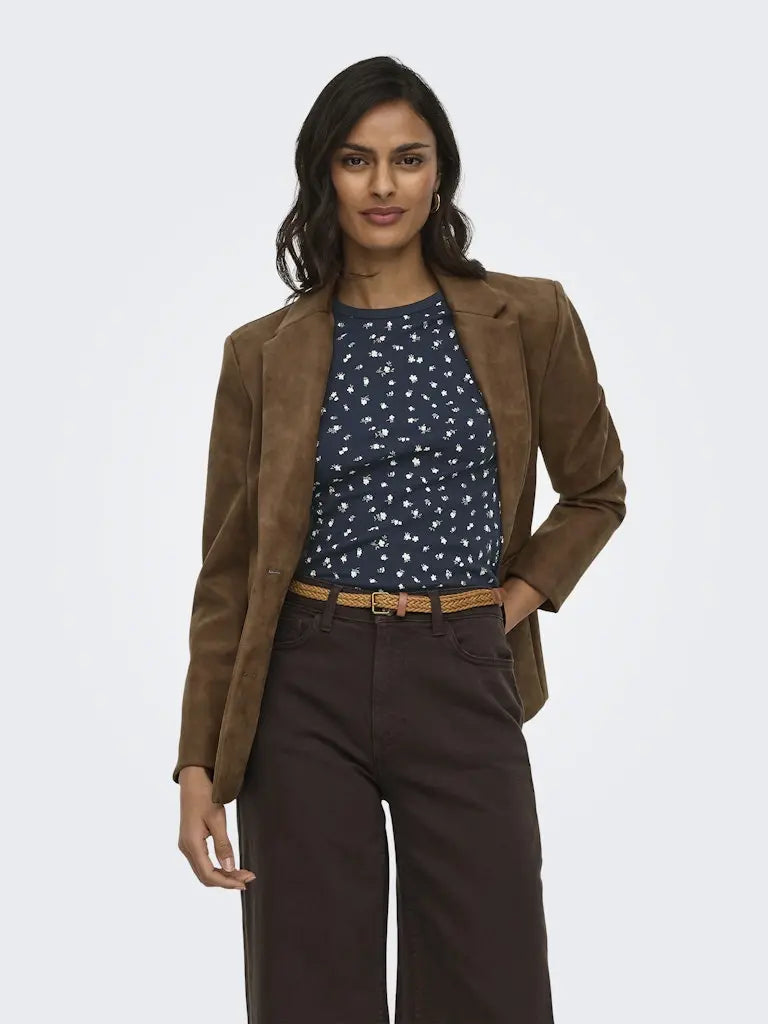 Lucky Print T-Skjorte - Sky Captain/Soft Flower JDY