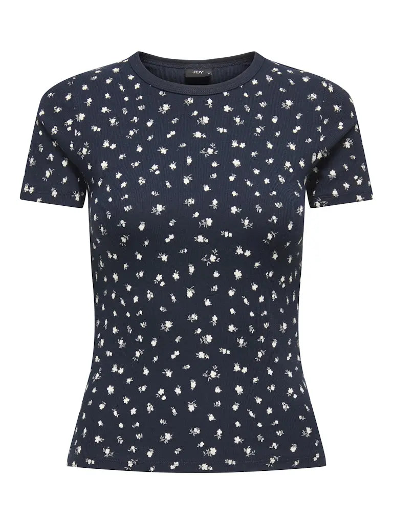 Lucky Print T-Skjorte - Sky Captain/Soft Flower JDY