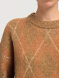 Lulu Brushed Genser - Golden Brown Detail Selected Femme