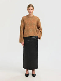 Lulu Brushed Genser - Golden Brown Detail Selected Femme