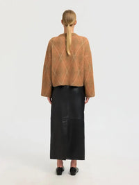 Lulu Brushed Genser - Golden Brown Detail Selected Femme
