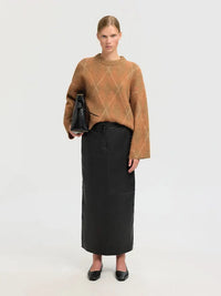 Lulu Brushed Genser - Golden Brown Detail Selected Femme