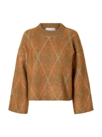 Lulu Brushed Genser - Golden Brown Detail Selected Femme