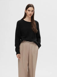 Lulu Strikkegenser - Black Selected Femme