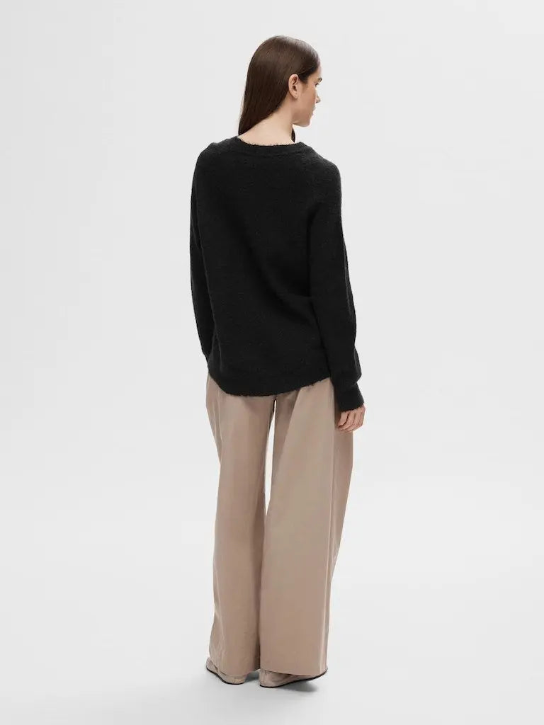 Lulu Strikkegenser - Black Selected Femme