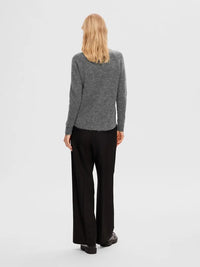 Lulu Strikkegenser - Medium Grey Melange Selected Femme