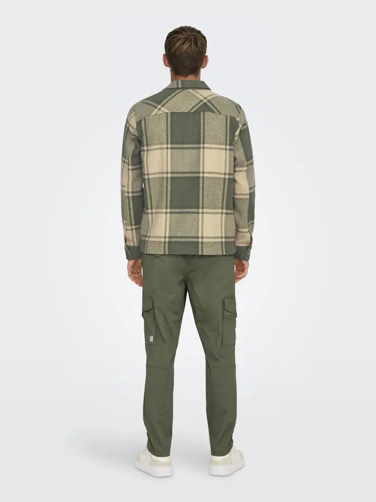 Mace Overshirt - Olive Night Checks Only & Sons