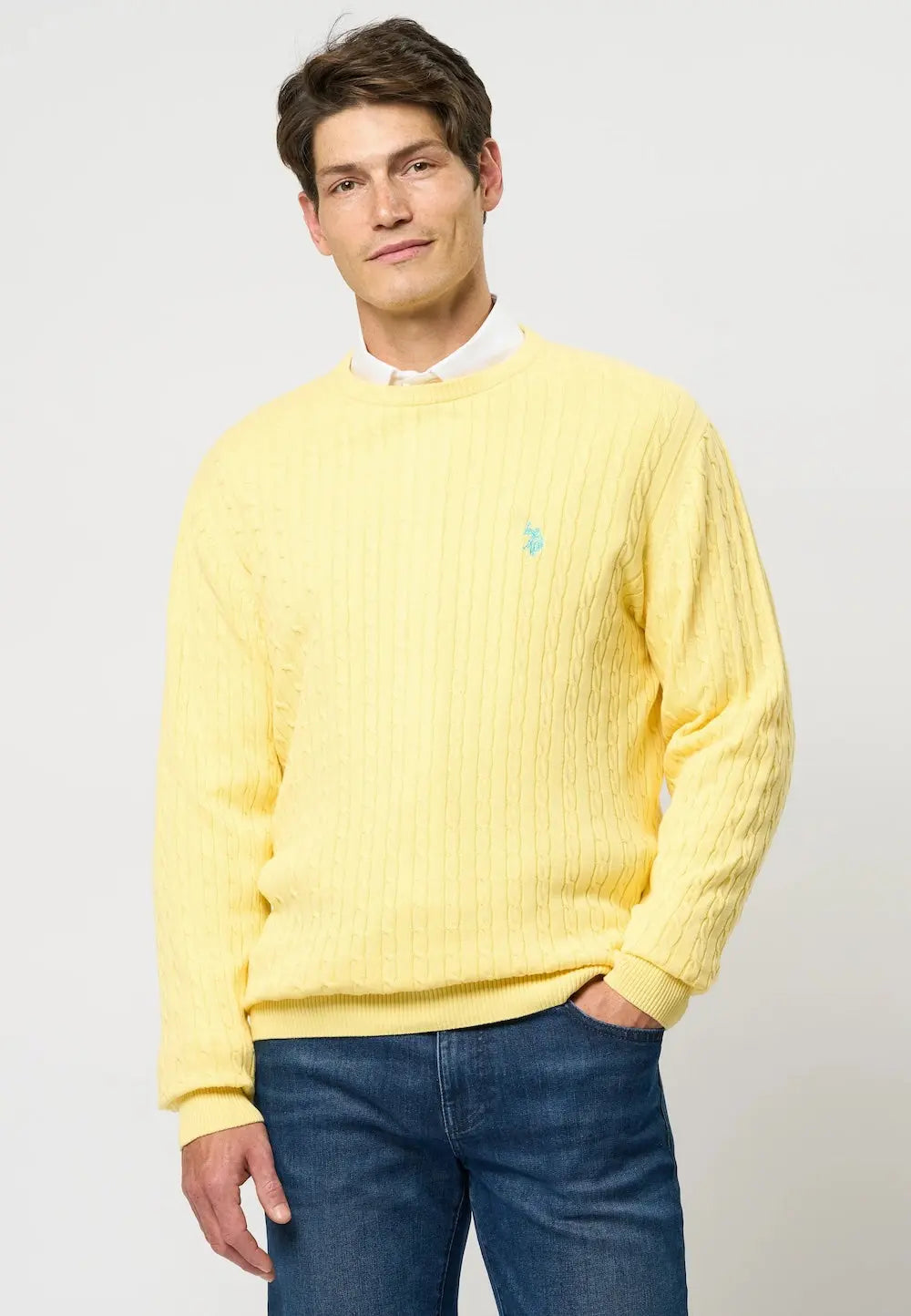 Mads Kabelstrikk - Pale Banana U.S. Polo Assn.
