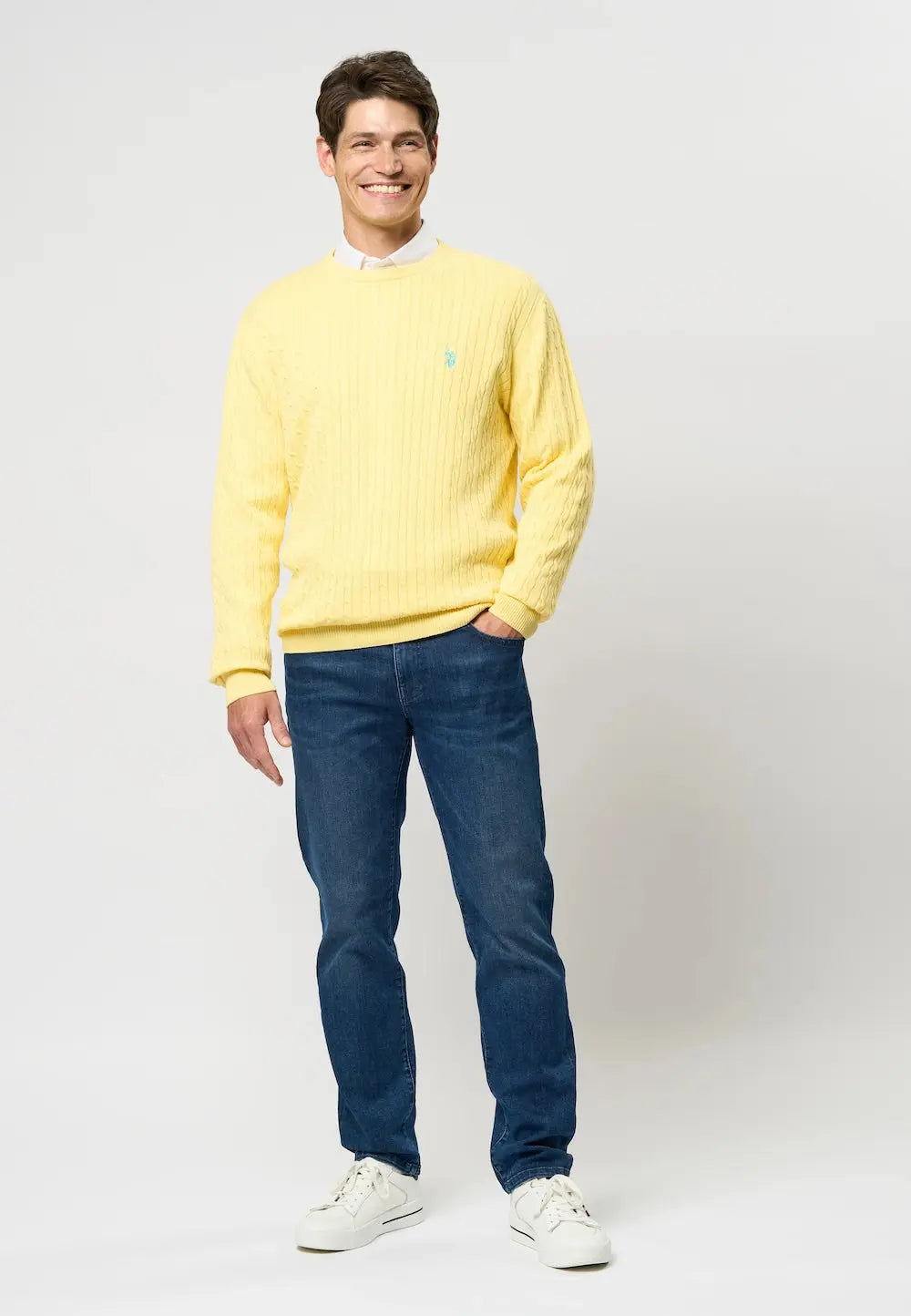 Mads Kabelstrikk - Pale Banana U.S. Polo Assn.