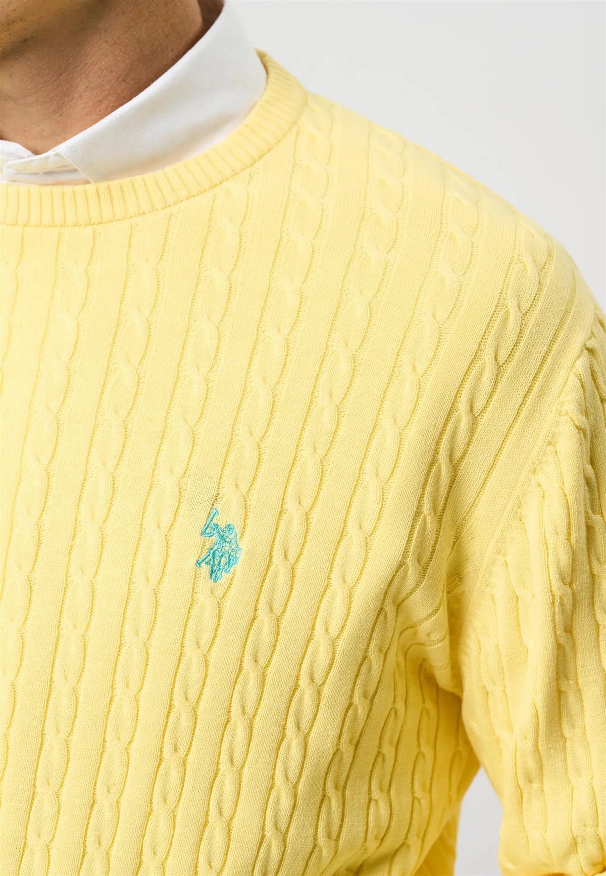 Mads Kabelstrikk - Pale Banana U.S. Polo Assn.