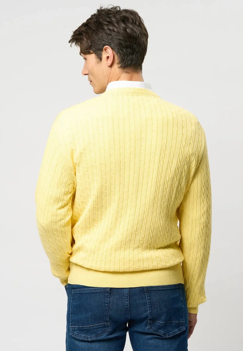 Mads Kabelstrikk - Pale Banana U.S. Polo Assn.