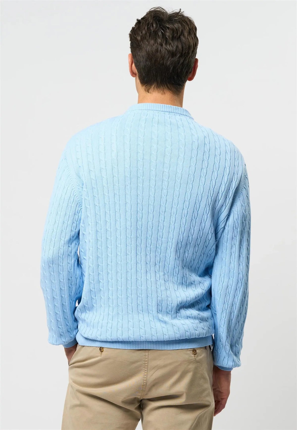 Mads Kabelstrikk - Placid Blue U.S. Polo Assn.