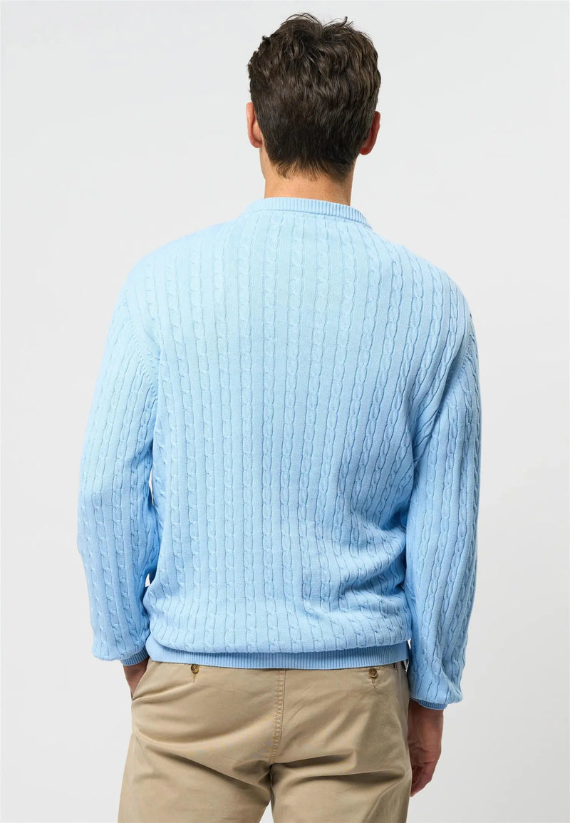 Mads Kabelstrikk - Placid Blue U.S. Polo Assn.