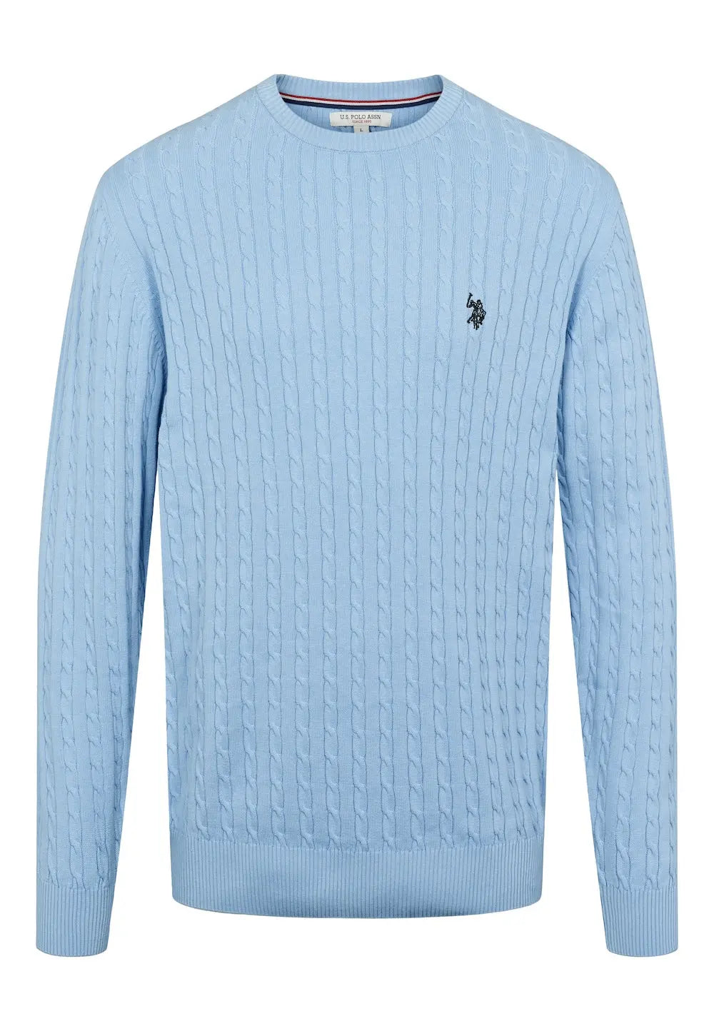 Mads Kabelstrikk - Placid Blue U.S. Polo Assn.
