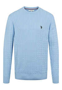 Mads Kabelstrikk - Placid Blue U.S. Polo Assn.