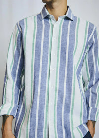 Maini Linskjorte - Blue/White Bruun & Stengade