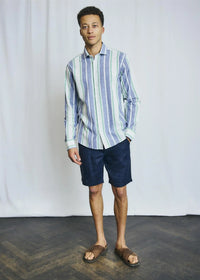 Maini Linskjorte - Blue/White Bruun & Stengade