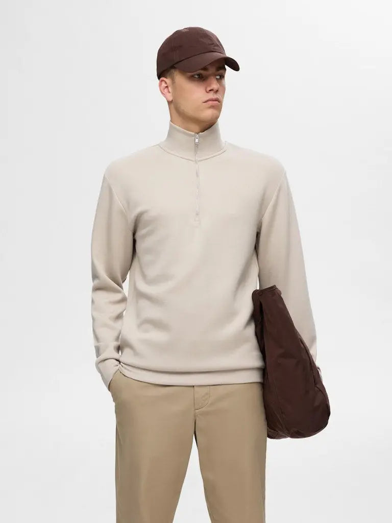 Manuel Half Zip Soft Sweat - Pure Cashmere Selected Homme