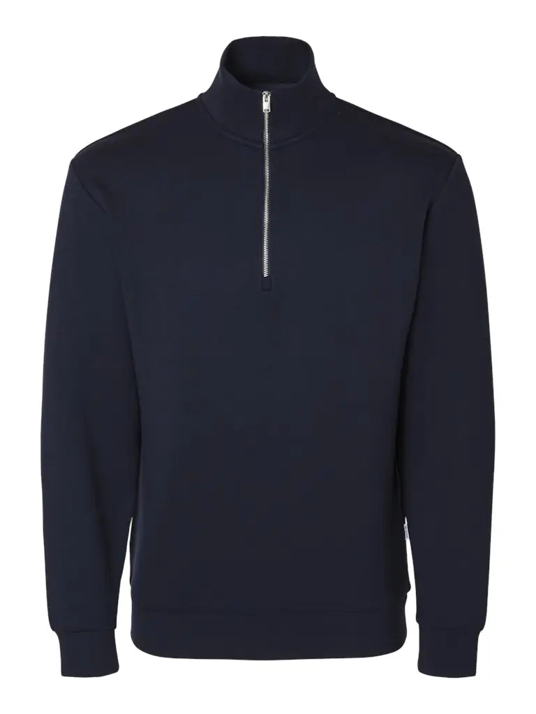 Manuel Half Zip Soft Sweat - Sky Captain Selected Homme