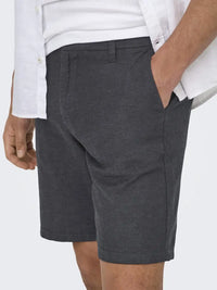 Mark Cotton Linen Shorts 0011 - Black Only & Sons
