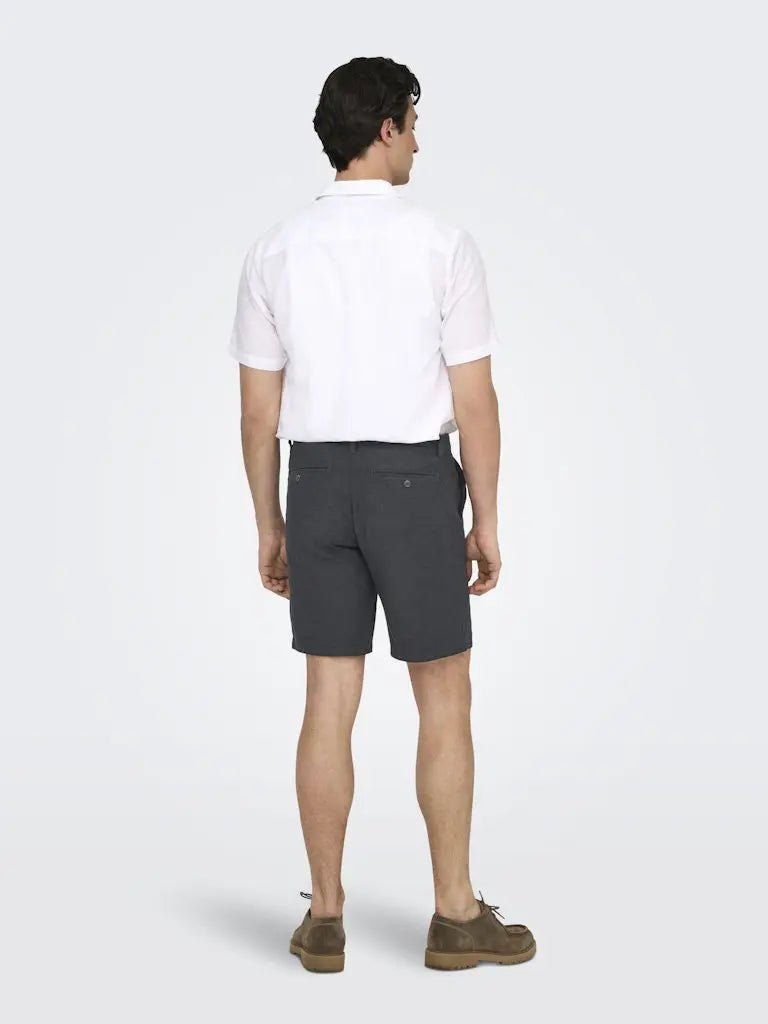 Mark Cotton Linen Shorts 0011 - Black Only & Sons