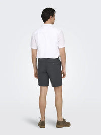 Mark Cotton Linen Shorts 0011 - Black Only & Sons